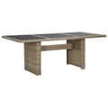 Miniatyrbillede 1 af 6: vidaXL havebord 200x100x74 cm glas og polyrattan brun