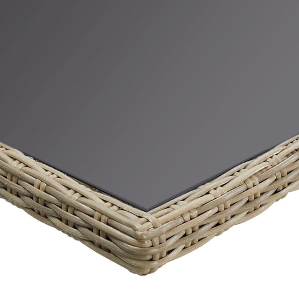 vidaXL Trädgårdsbord brun 200x100x74 cm glas och konstrotting