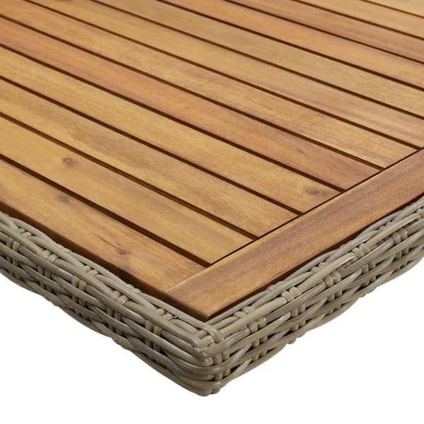 vidaXL havebord 200x100x74 cm polyrattan brun