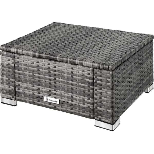 Polyrattan puf med hynde - grå