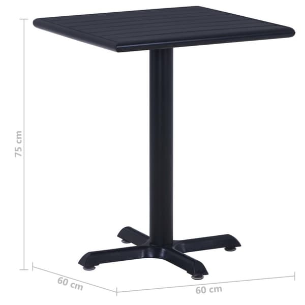 vidaXL havebord 60x60x75 cm sort