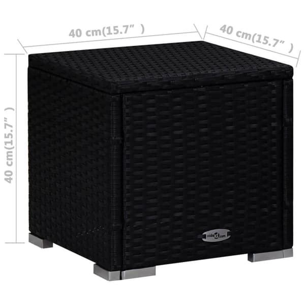 vidaXL Solsängar och sidobord 3 delar konstrotting svart