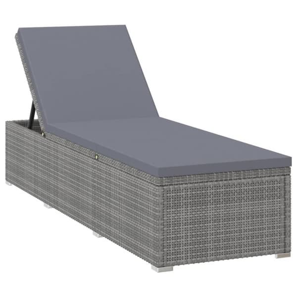 vidaXL loungestole med tebord 3 dele polyrattan grå