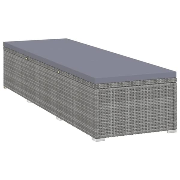vidaXL loungestole med tebord 3 dele polyrattan grå
