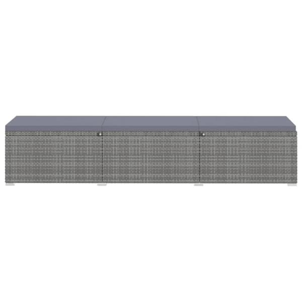 vidaXL loungestole med tebord 3 dele polyrattan grå