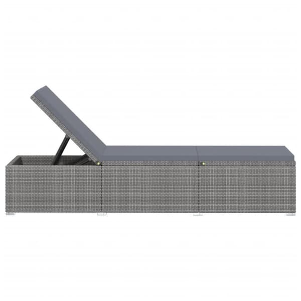 vidaXL loungestole med tebord 3 dele polyrattan grå