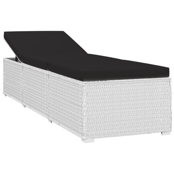 vidaXL Solsängar och sidobord 3 delar konstrotting vit