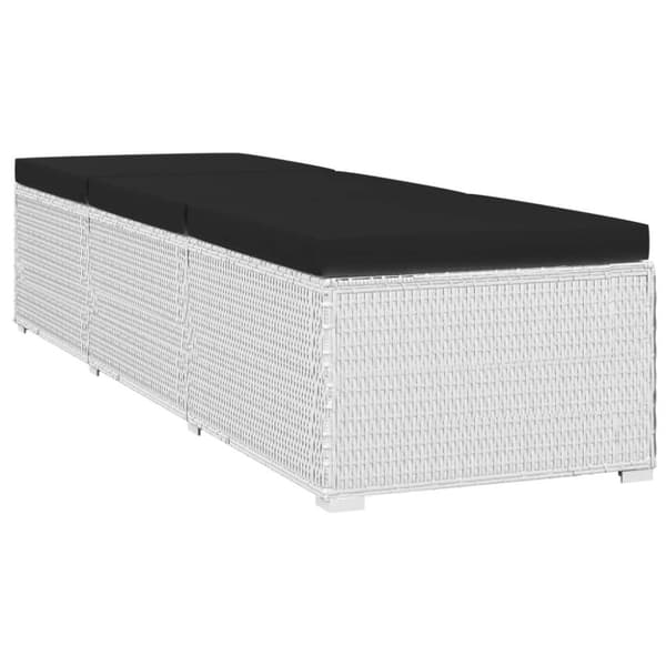 vidaXL Solsängar och sidobord 3 delar konstrotting vit