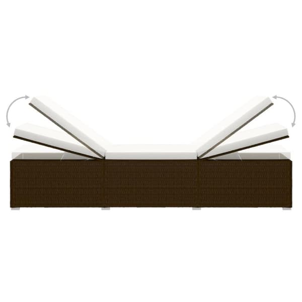 vidaXL liggestole 3 dele med tebord polyrattan brun