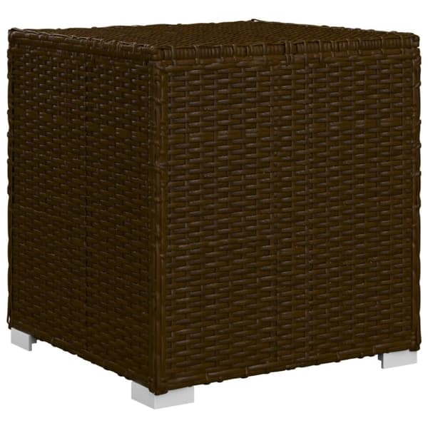 vidaXL liggestole 3 dele med tebord polyrattan brun