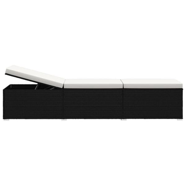 vidaXL liggestole 3 dele med tebord polyrattan sort
