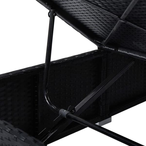vidaXL liggestole 3 dele med tebord polyrattan sort
