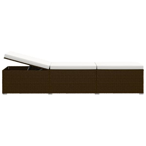 vidaXL Solsängar och sidobord 3 delar konstrotting brun