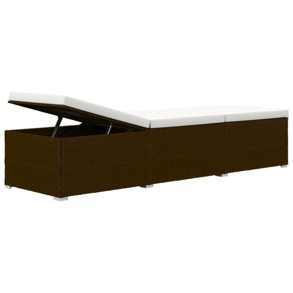 vidaXL Solsängar och sidobord 3 delar konstrotting brun