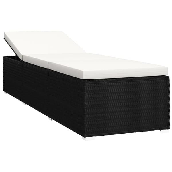 vidaXL Solsängar och sidobord 3 delar konstrotting svart