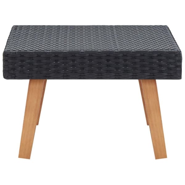 vidaXL udendørs sofabord polyrattan sort