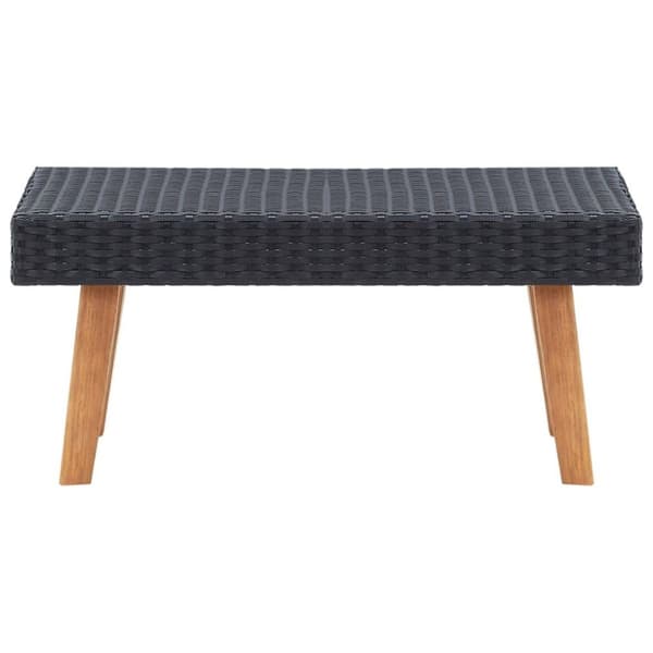 vidaXL udendørs sofabord polyrattan sort
