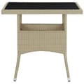 Miniatyrbillede 3 af 5: vidaXL udendørs spisebord polyrattan og glas beige