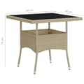 Miniatyrbillede 5 af 5: vidaXL udendørs spisebord polyrattan og glas beige