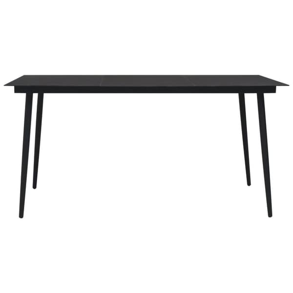 vidaXL havebord 150x80x74 cm stål og glas sort