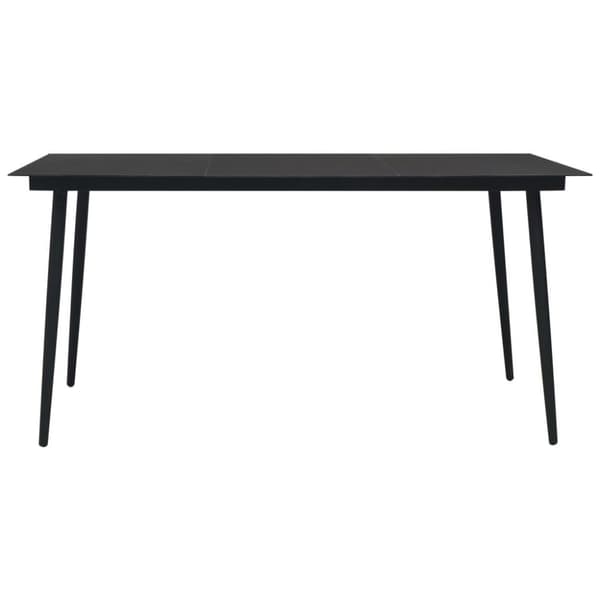 vidaXL havebord 190x90x74 cm stål og glas sort