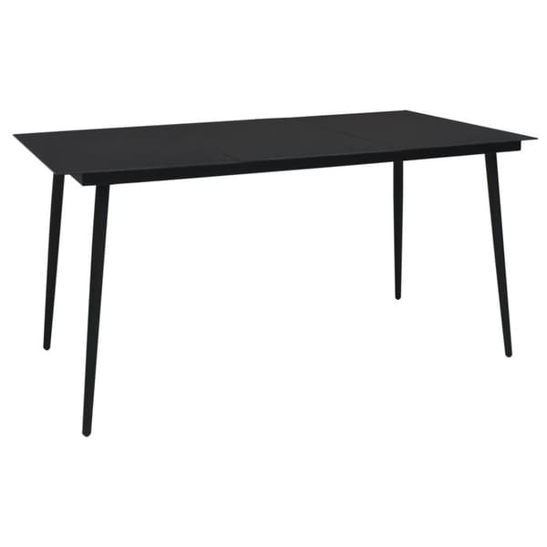 vidaXL havebord 190x90x74 cm stål og glas sort