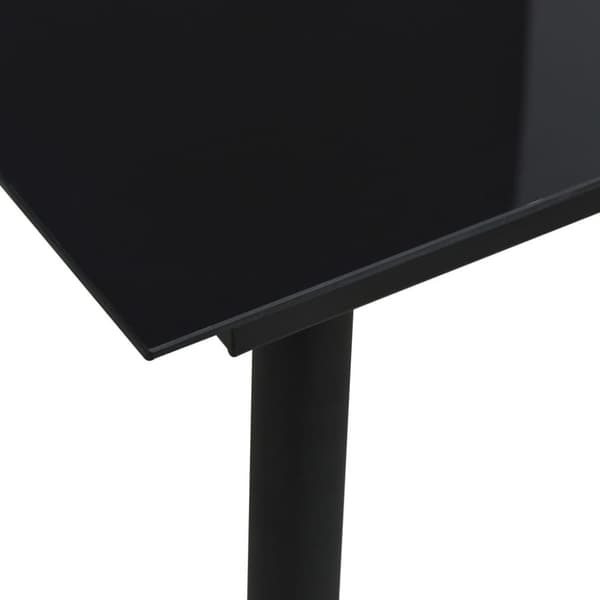 vidaXL havebord 80x80x74 cm stål og glas sort