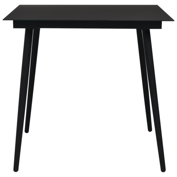 vidaXL havebord 80x80x74 cm stål og glas sort