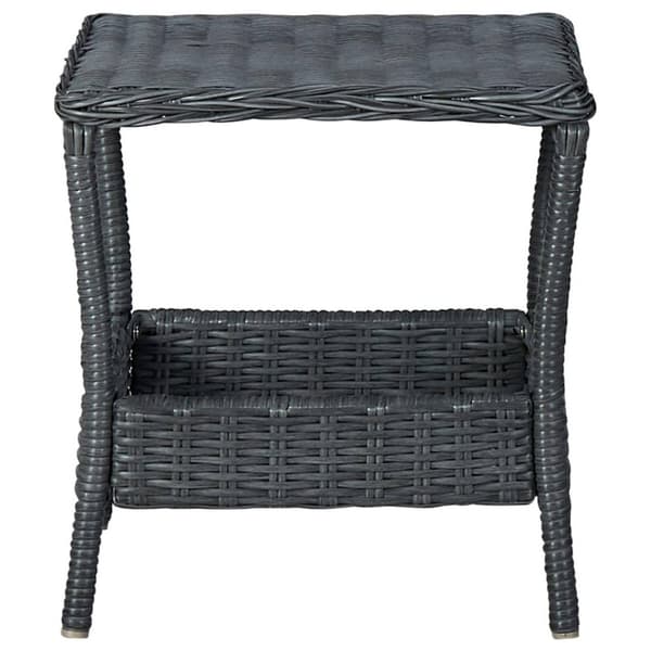 vidaXL havebord 45x45x46,5 cm polyrattan mørkegrå