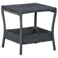 Miniatyrbillede 1 af 5: vidaXL havebord 45x45x46,5 cm polyrattan mørkegrå