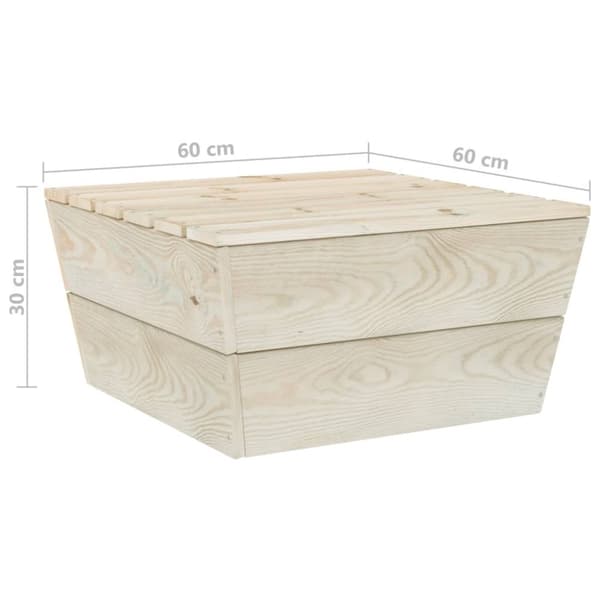 vidaXL Hagebord 60x60x30 cm impregnert gran