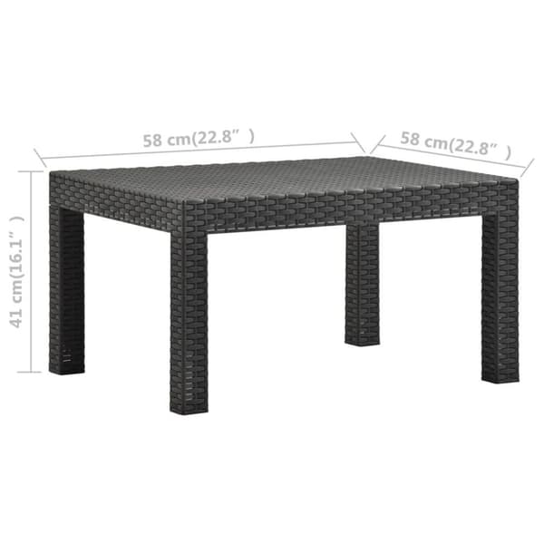 vidaXL havebord 58x58x41 cm PP antracitgrå