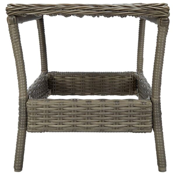 vidaXL havebord 45x45x46,5 cm polyrattan brun