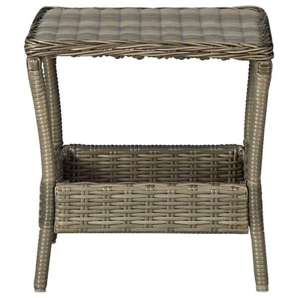 vidaXL havebord 45x45x46,5 cm polyrattan brun