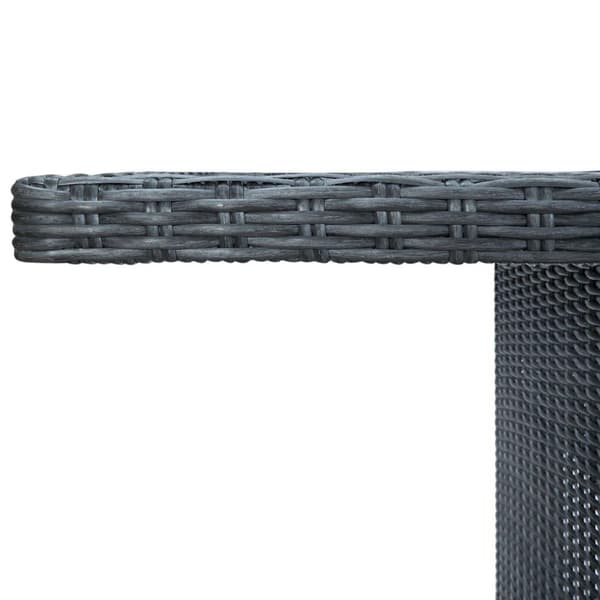 vidaXL havebord polyrattan og hærdet glas mørkegrå