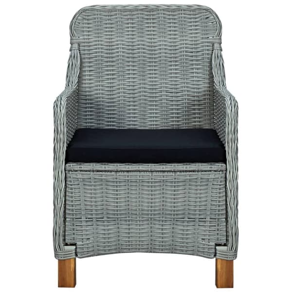 vidaXL havestole med hynder 2 stk. polyrattan lysegrå