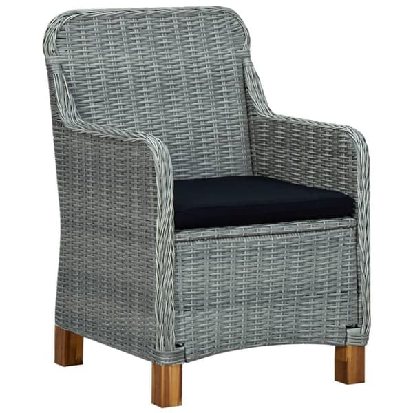 vidaXL havestole med hynder 2 stk. polyrattan lysegrå