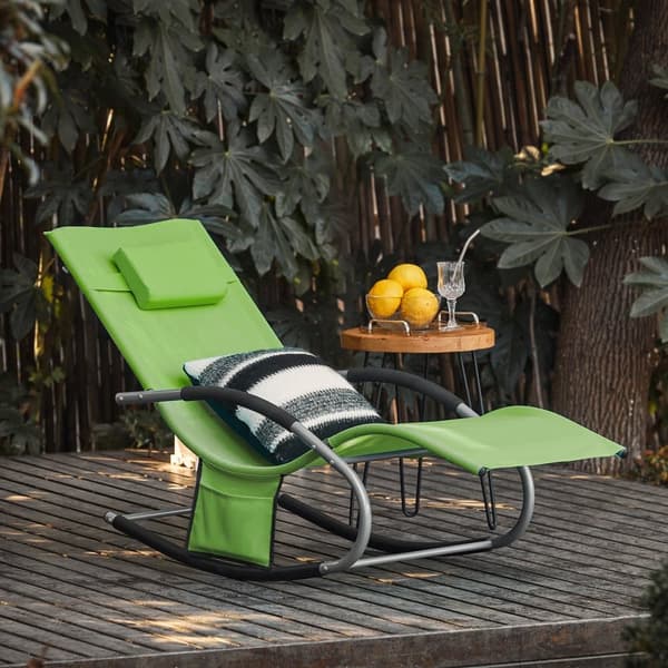 SoBuy Keinutuolit 2 kpl – Ulkokäyttöön, Ergonominen Vihreä OGS28-GRx2