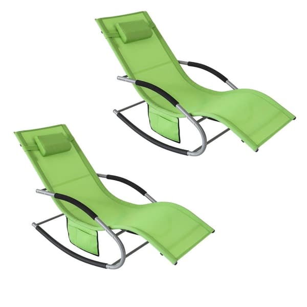 SoBuy Keinutuolit 2 kpl – Ulkokäyttöön, Ergonominen Vihreä OGS28-GRx2