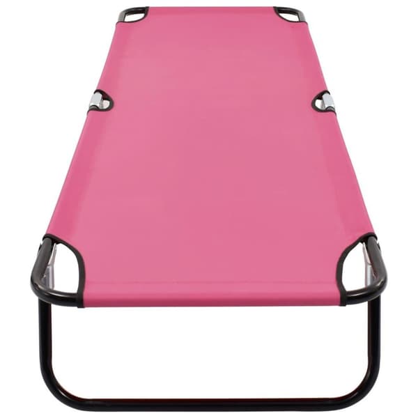 vidaXL foldbar liggestol stål pink