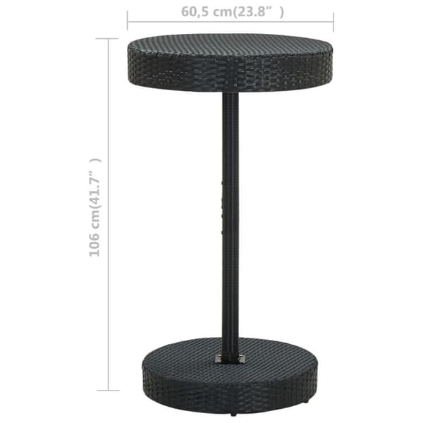 vidaXL Trädgårdsbord svart 60,5x106 cm konstrotting