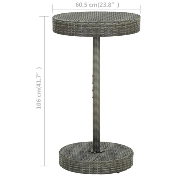 vidaXL havebord 60,5x106 cm polyrattan grå