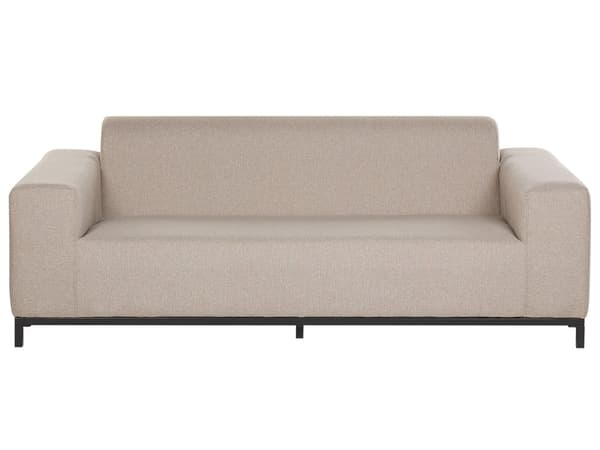 Loungegrupp Beige Tyg med Fotpall 5-sits Vädertålig Utomhus Inomhus