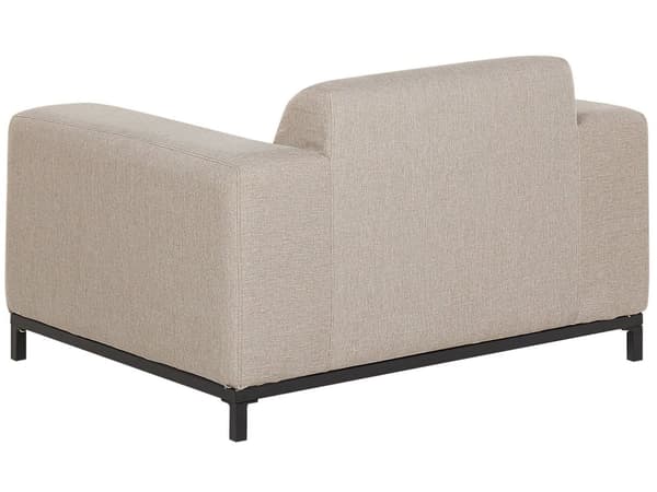 Loungegrupp Beige Tyg med Fotpall 5-sits Vädertålig Utomhus Inomhus