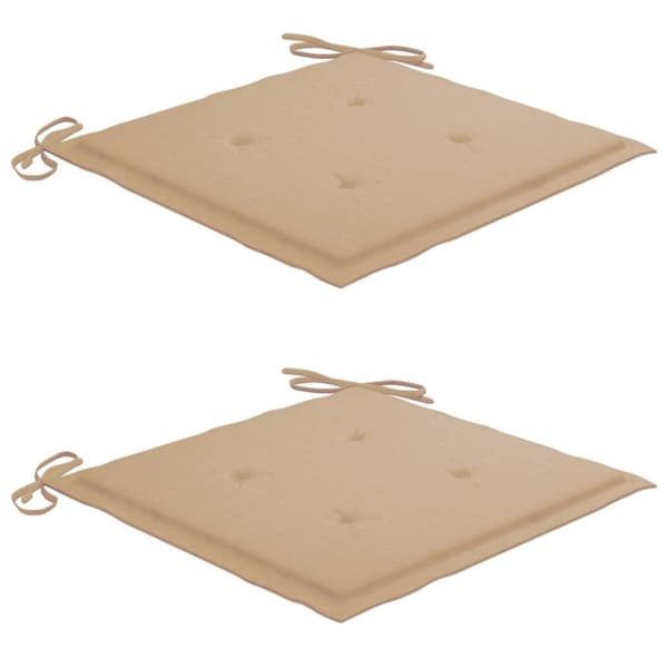 vidaXL Bataviastolar 2 st med beige dynor massiv teak