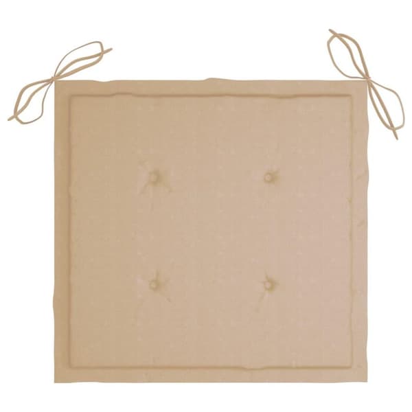 vidaXL Bataviastolar 2 st med beige dynor massiv teak