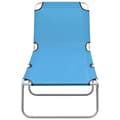 Miniatyrbillede 2 af 8: vidaXL foldbar liggestol stål og stof turkis
