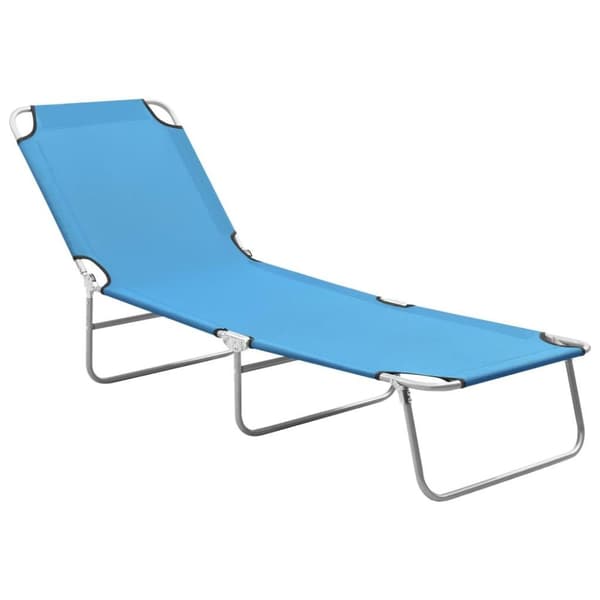 vidaXL foldbar liggestol stål og stof turkis