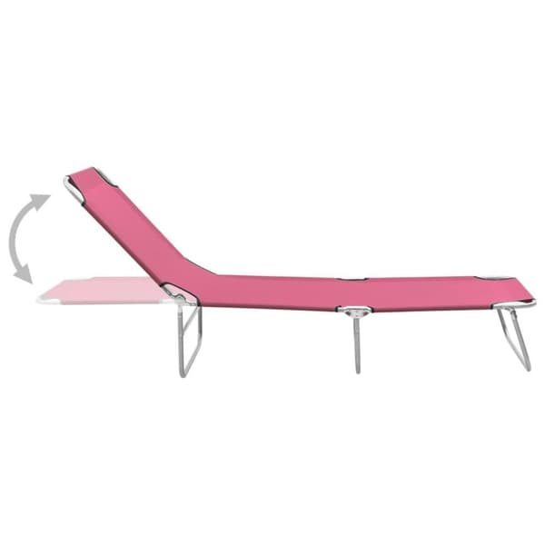 vidaXL foldbar liggestol stål og stof pink
