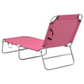 Miniatyrbillede 4 af 8: vidaXL foldbar liggestol stål og stof pink
